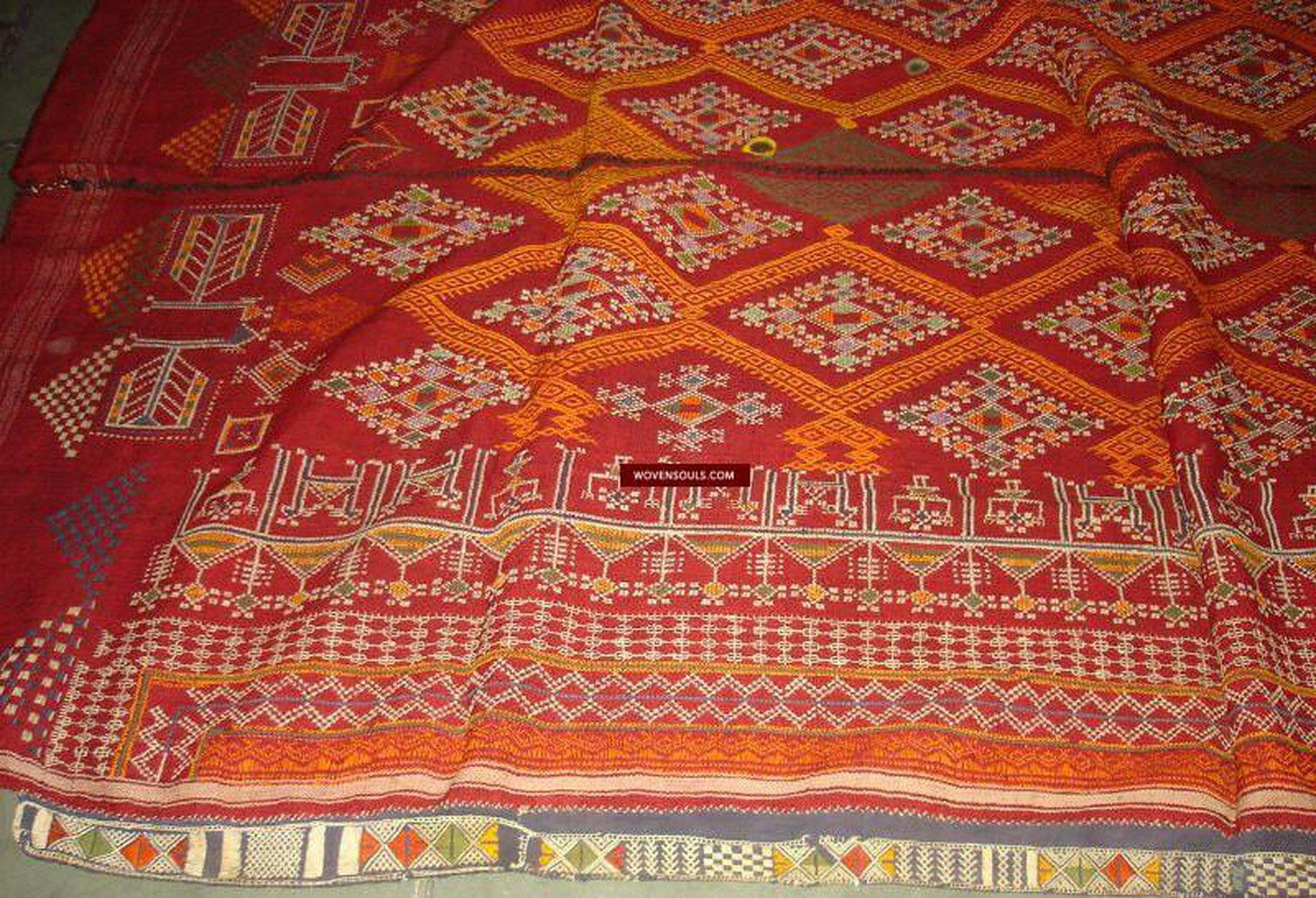 661 Scialle da sposa vintage Shekhawati Bishnoi Rajasthani Odhana-WOVENSOULS-Arredamento artistico-tessile-vintage-antico
