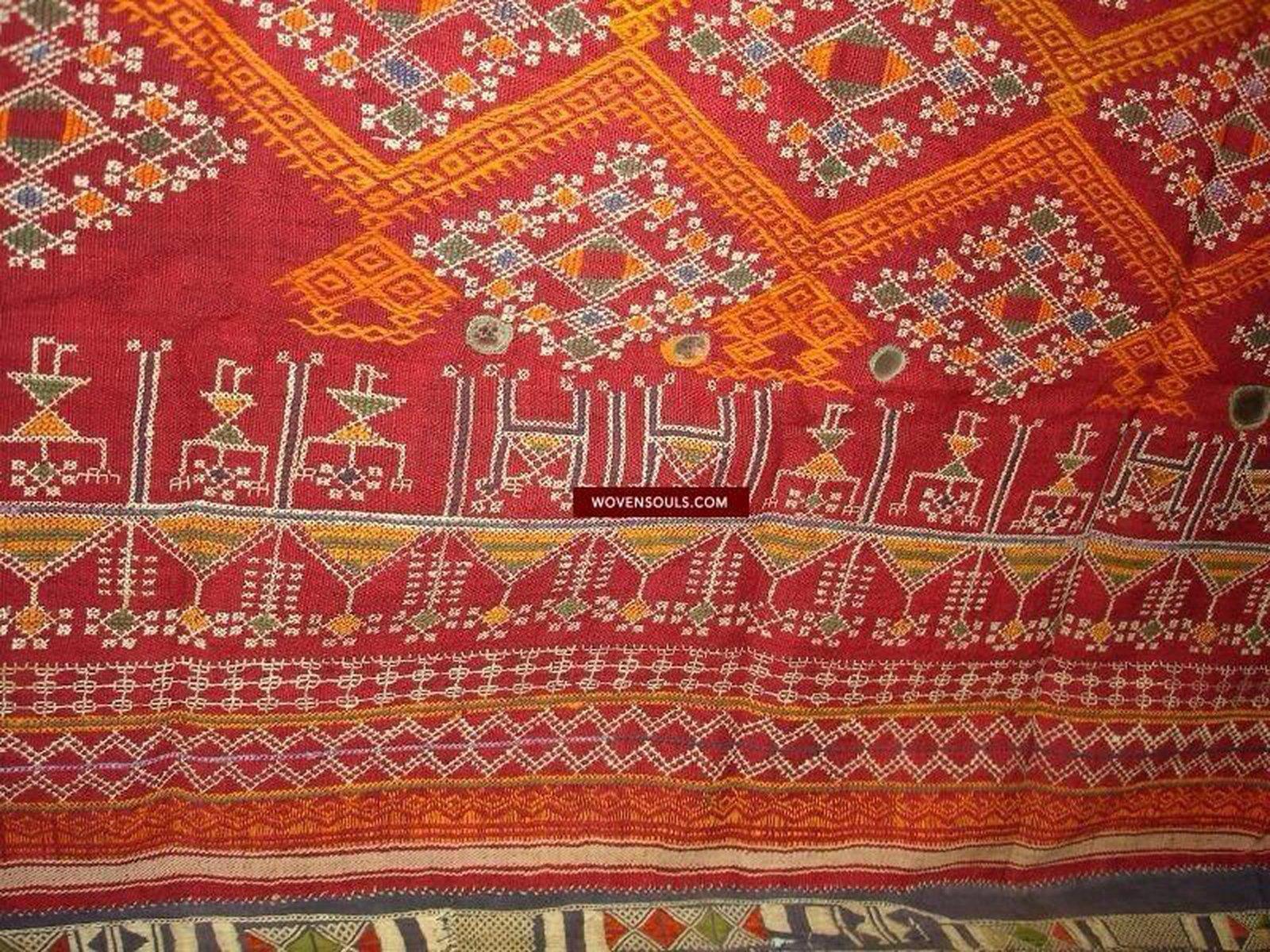 661 Scialle da sposa vintage Shekhawati Bishnoi Rajasthani Odhana-WOVENSOULS-Arredamento artistico-tessile-vintage-antico