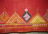 663 Amazing Double Sided Embroidery - Palindrome - Rajasthan Shawl with rare beadwork!-WOVENSOULS-Antique-Vintage-Textiles-Art-Decor