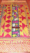 667 SOLD Unusual Rare Sar Pallu Bagh Phulkari Wedding Shawl - Fragment-WOVENSOULS-Antique-Vintage-Textiles-Art-Decor