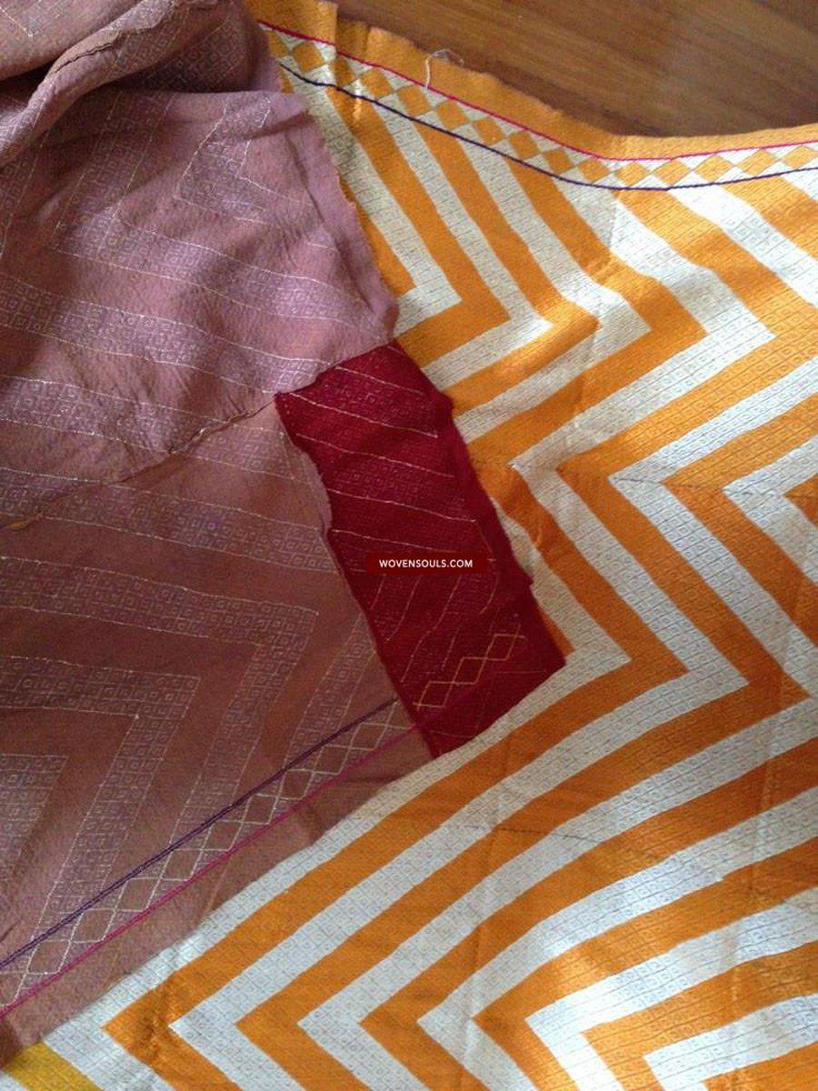 669 Lehariya Bagh Phulkari Wedding Shawl Textile - Tight Stitches-WOVENSOULS-Antique-Vintage-Textiles-Art-Decor