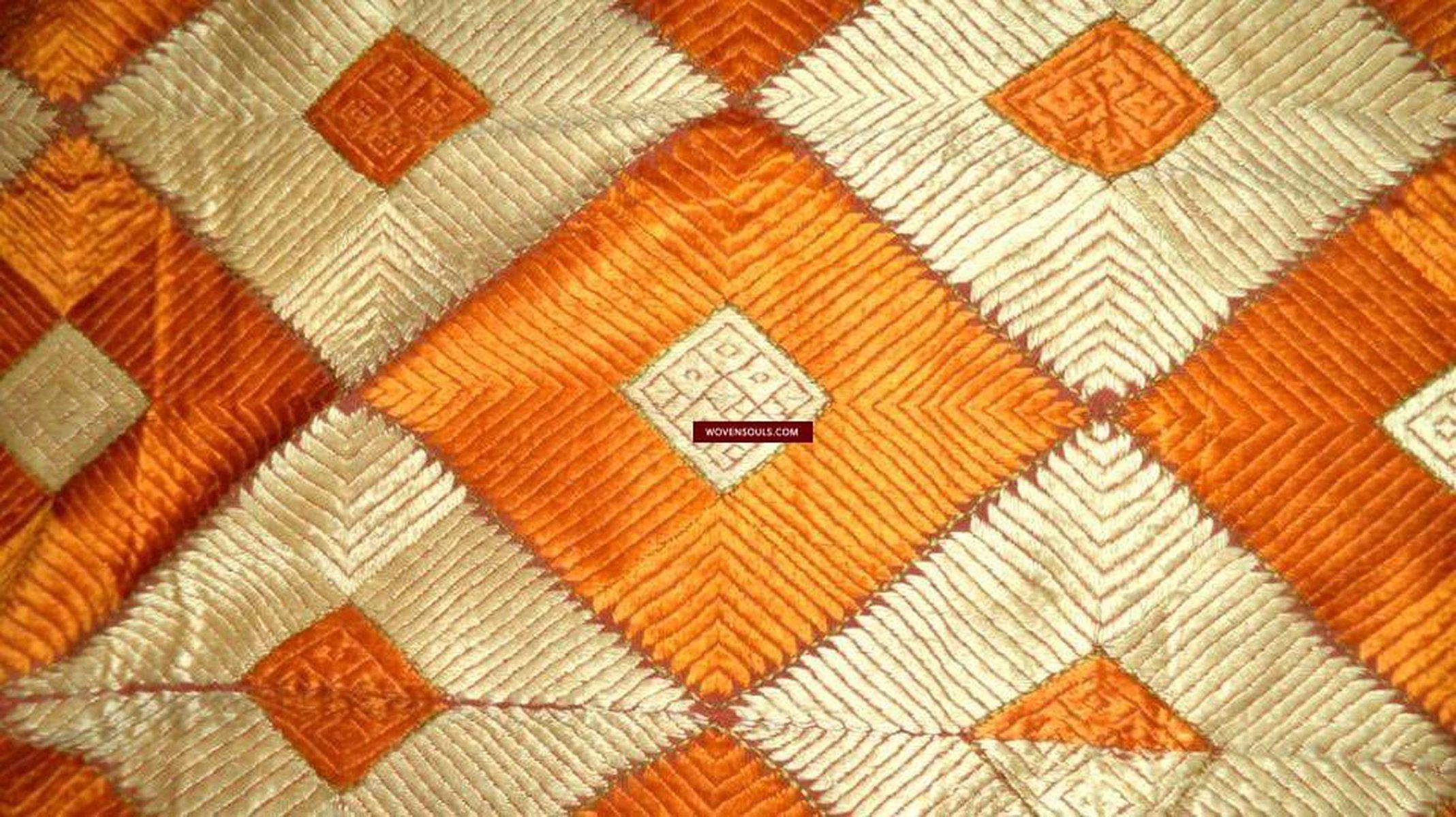 670 Patanga Bagh Phulkari Indian Textile Art Embroidery SIlk-WOVENSOULS-Antique-Vintage-Textiles-Art-Decor