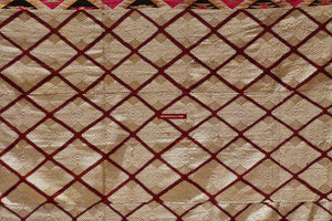 673 White Chand Bagh Lehariya Border Phulkari Indian Textiles-WOVENSOULS-Antique-Vintage-Textiles-Art-Decor