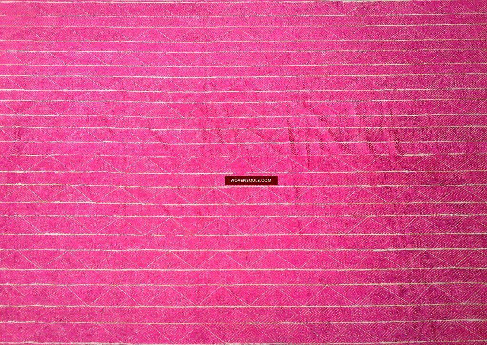 675 SOLD - Pink Thirma Bagh Pulkari Silk Embroidery Indian Textile Art-WOVENSOULS-Antique-Vintage-Textiles-Art-Decor