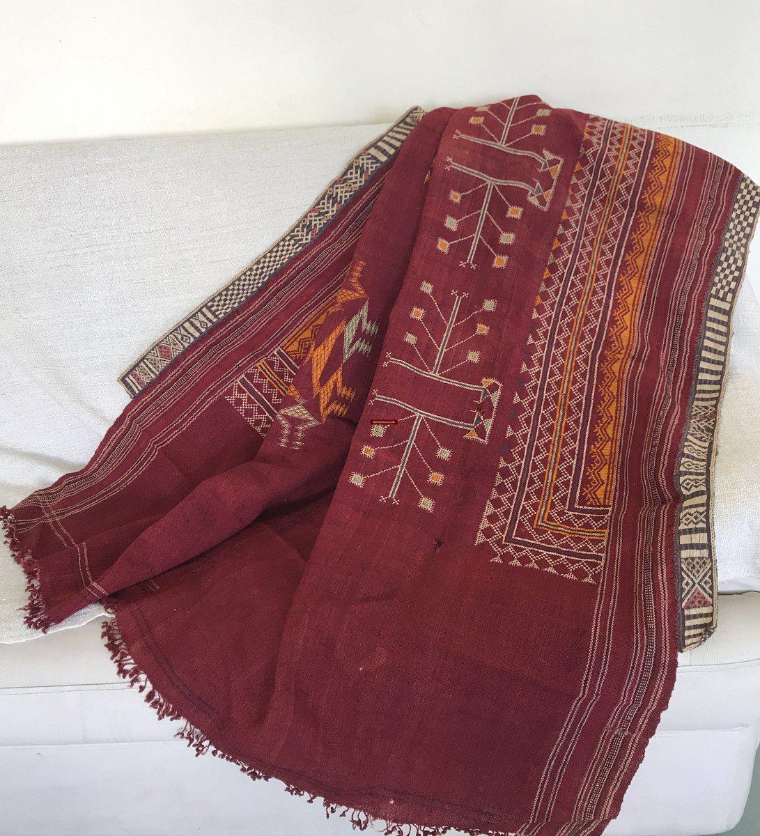 676 SOLD Bishnoi Odhana Shawl - Tribal Textile with Naive Embroidery Art - Rajasthan-WOVENSOULS-Antique-Vintage-Textiles-Art-Decor