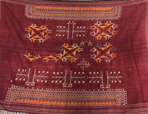 676 SOLD Bishnoi Odhana Shawl - Tribal Textile with Naive Embroidery Art - Rajasthan-WOVENSOULS-Antique-Vintage-Textiles-Art-Decor