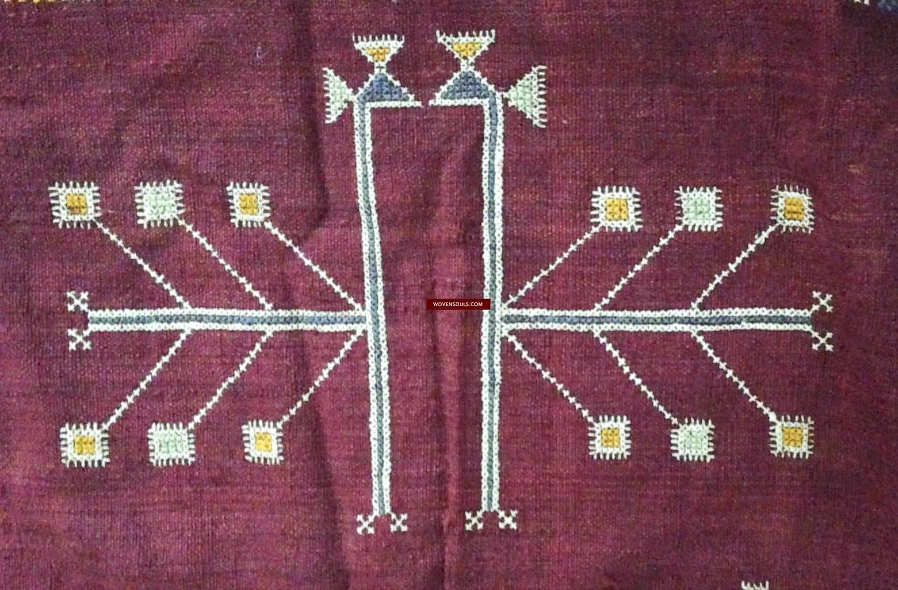 676 SOLD Bishnoi Odhana Shawl - Tribal Textile with Naive Embroidery Art - Rajasthan-WOVENSOULS-Antique-Vintage-Textiles-Art-Decor