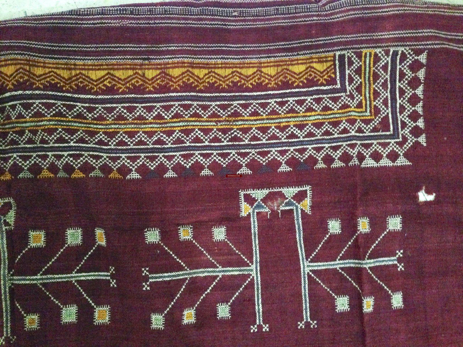 676 SOLD Bishnoi Odhana Shawl - Tribal Textile with Naive Embroidery Art - Rajasthan-WOVENSOULS-Antique-Vintage-Textiles-Art-Decor