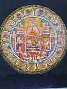 678 SOLD Antique Round Jagannath Puri Jatripatti Painting-WOVENSOULS-Antique-Vintage-Textiles-Art-Decor