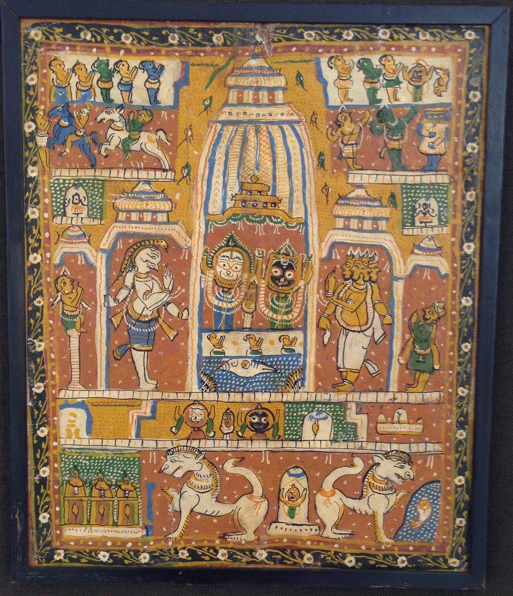 679 Old Pattachitra Painting Odisha Jagannath-WOVENSOULS-Antique-Vintage-Textiles-Art-Decor