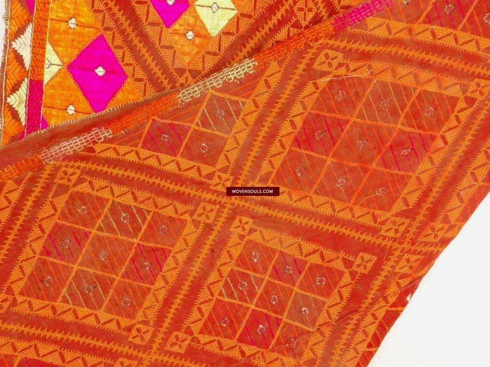 681 SOLD Vintage Hybrid Chope Phulkari Bagh Punjab Textile-WOVENSOULS-Antique-Vintage-Textiles-Art-Decor