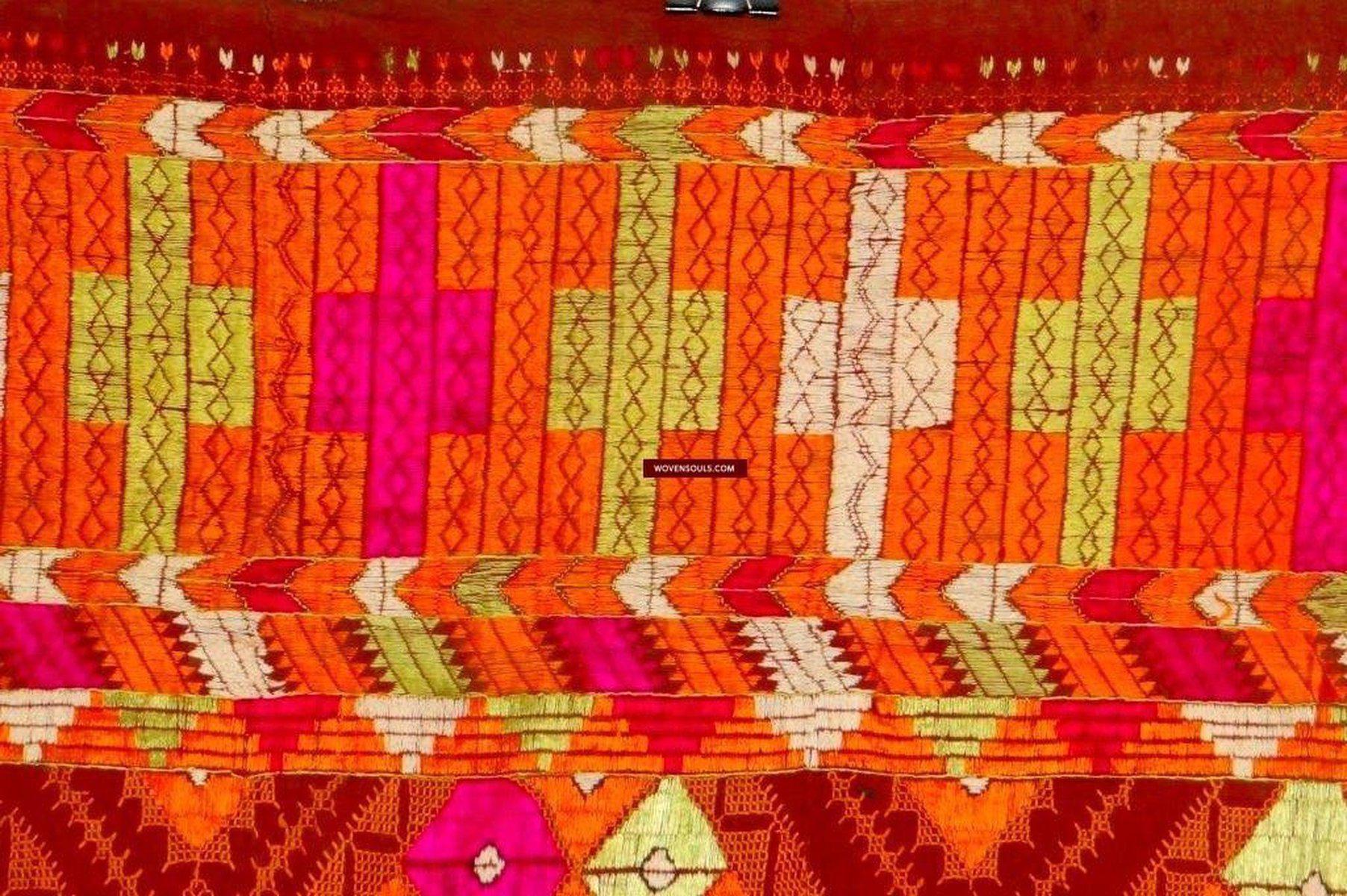 681 SOLD Vintage Hybrid Chope Phulkari Bagh Punjab Textile-WOVENSOULS-Antique-Vintage-Textiles-Art-Decor