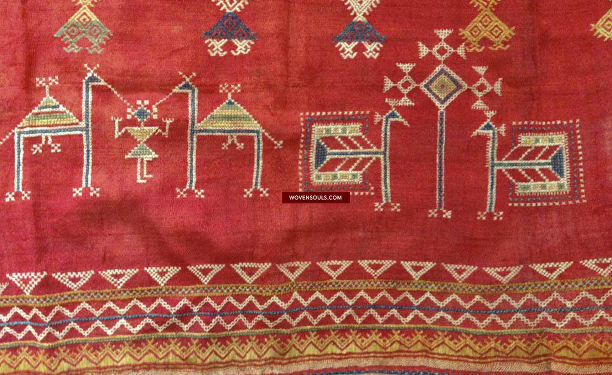 683 Indian Textile - Shekhawati Bishnoi Shawl Textile Art Embroidery Rajasthan-WOVENSOULS-Antique-Vintage-Textiles-Art-Decor