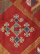 683 Indian Textile - Shekhawati Bishnoi Shawl Textile Art Embroidery Rajasthan-WOVENSOULS-Antique-Vintage-Textiles-Art-Decor