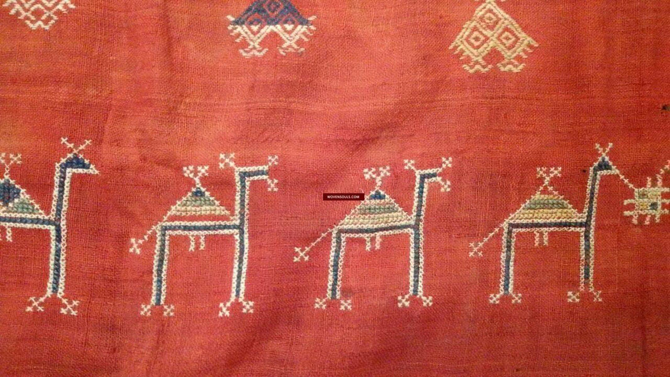 683 Indian Textile - Shekhawati Bishnoi Shawl Textile Art Embroidery Rajasthan-WOVENSOULS-Antique-Vintage-Textiles-Art-Decor