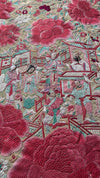 1157 antike doppelseitige Stickerei Manila Manton - Kantonesische Stickerei mit Gesichtern