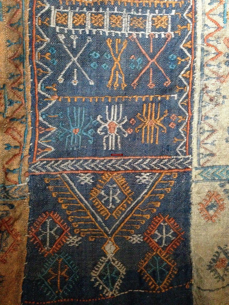 700 Antique Anatolian Sivas Cicim Perde Tent Divider Kilim Rug Textile Art - Gallery-2-WOVENSOULS-Antique-Vintage-Textiles-Art-Decor