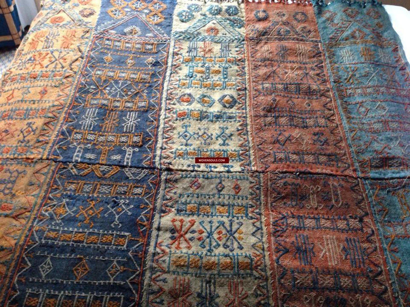 700 Antique Anatolian Sivas Cicim Perde Tent Divider Kilim Rug Textile Art - Gallery-2-WOVENSOULS-Antique-Vintage-Textiles-Art-Decor