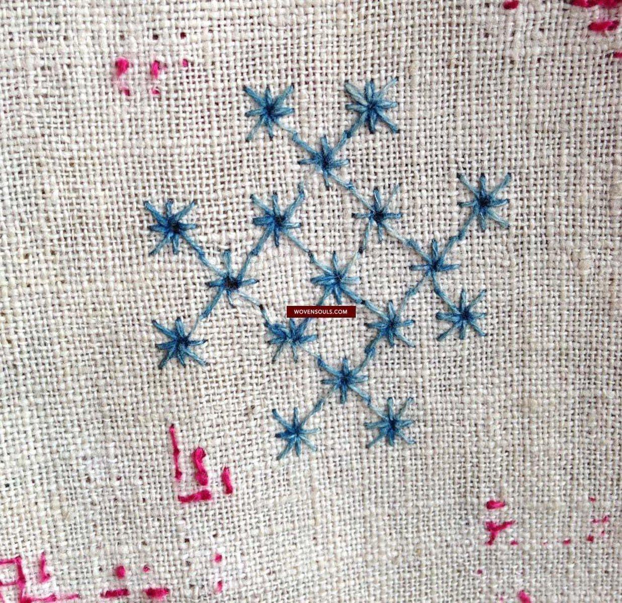 701 Hazara Snowflake Shawl - Antique Embroidery Textile Art-WOVENSOULS-Antique-Vintage-Textiles-Art-Decor