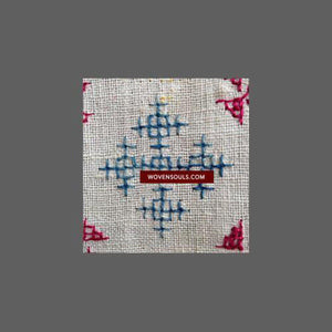 701 Hazara Snowflake Shawl - Antique Embroidery Textile Art-WOVENSOULS-Antique-Vintage-Textiles-Art-Decor