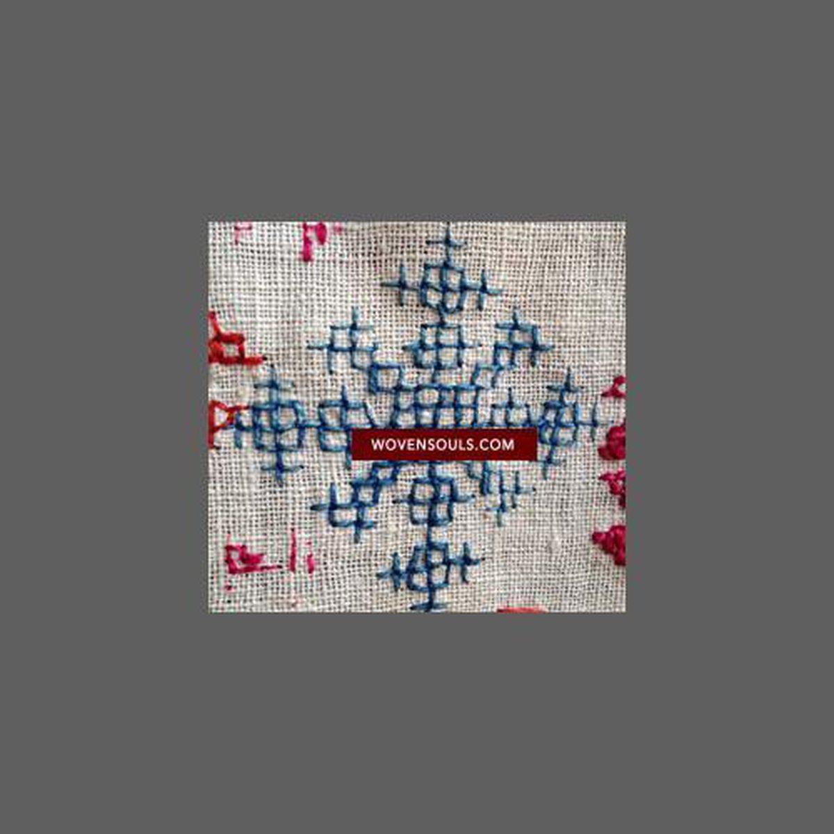 701 Hazara Snowflake Shawl - Antique Embroidery Textile Art-WOVENSOULS-Antique-Vintage-Textiles-Art-Decor