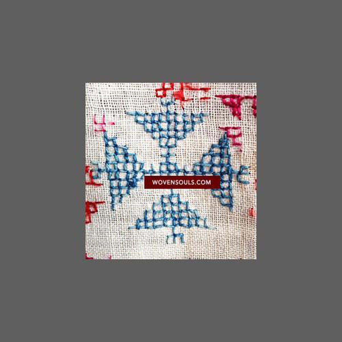 701 Hazara Snowflake Shawl - Antique Embroidery Textile Art-WOVENSOULS-Antique-Vintage-Textiles-Art-Decor