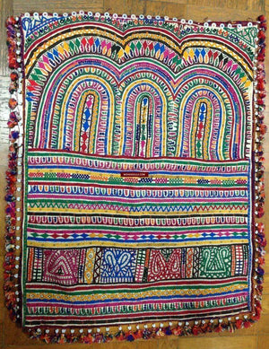 704 Vintage Debariya Rabari Trousseau or Dowry Bag Applique & Embroidery-WOVENSOULS-Antique-Vintage-Textiles-Art-Decor