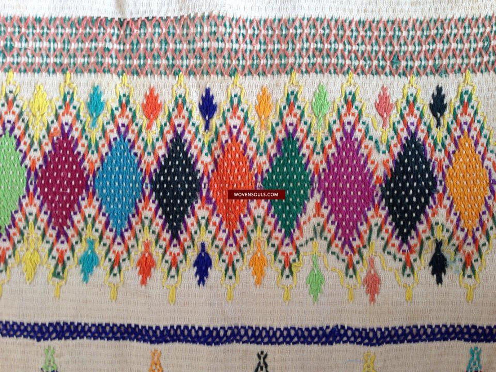 710 Vintage Dharaniyo Dhaniyo Embroidered Textile Superb Rustic Motifs WOVENSOULS Antique Textiles & Art Gallery