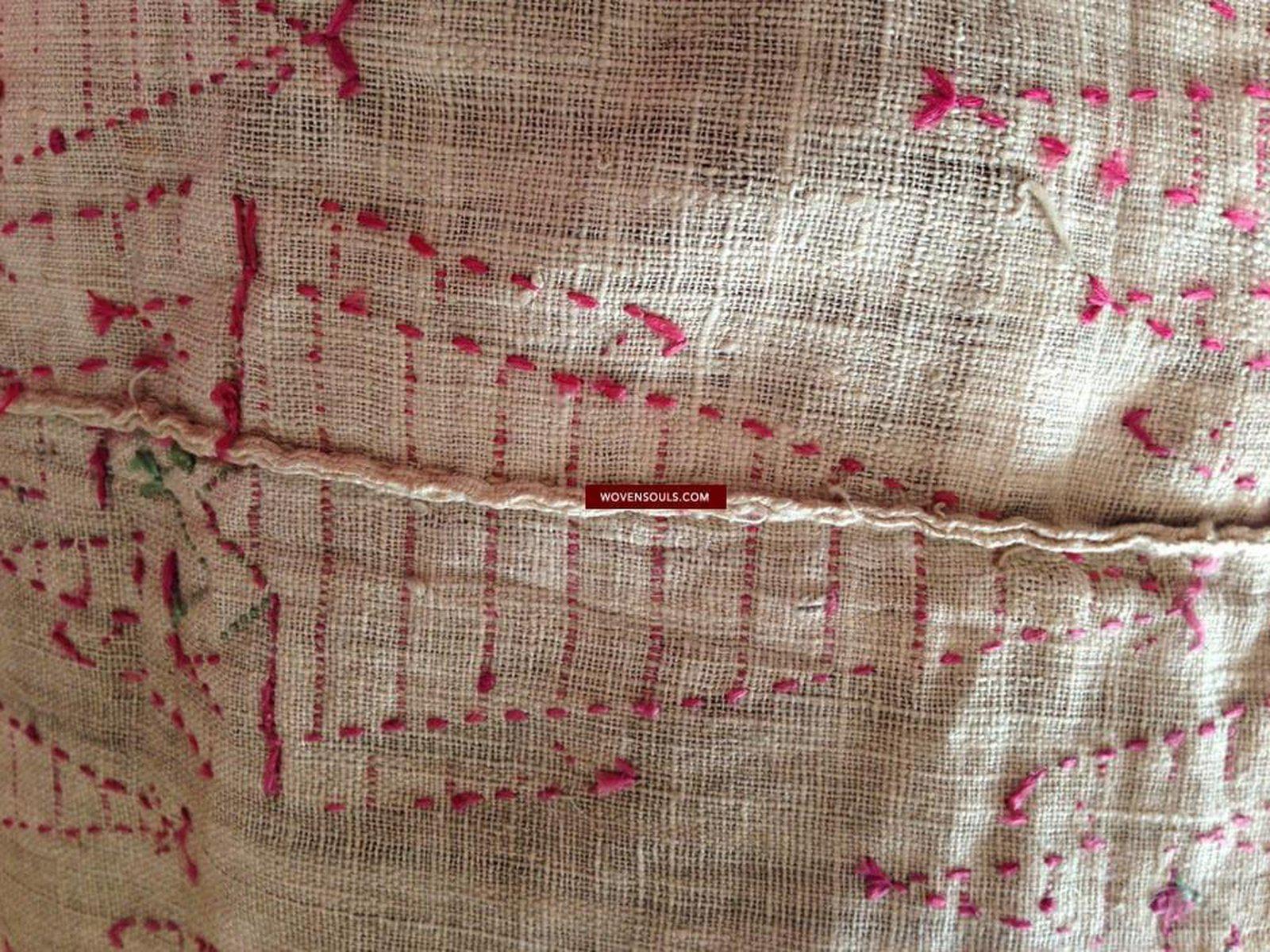 711 Rare Old KHANJAR Thirma Phulkari Embroidery Textile-WOVENSOULS-Antique-Vintage-Textiles-Art-Decor