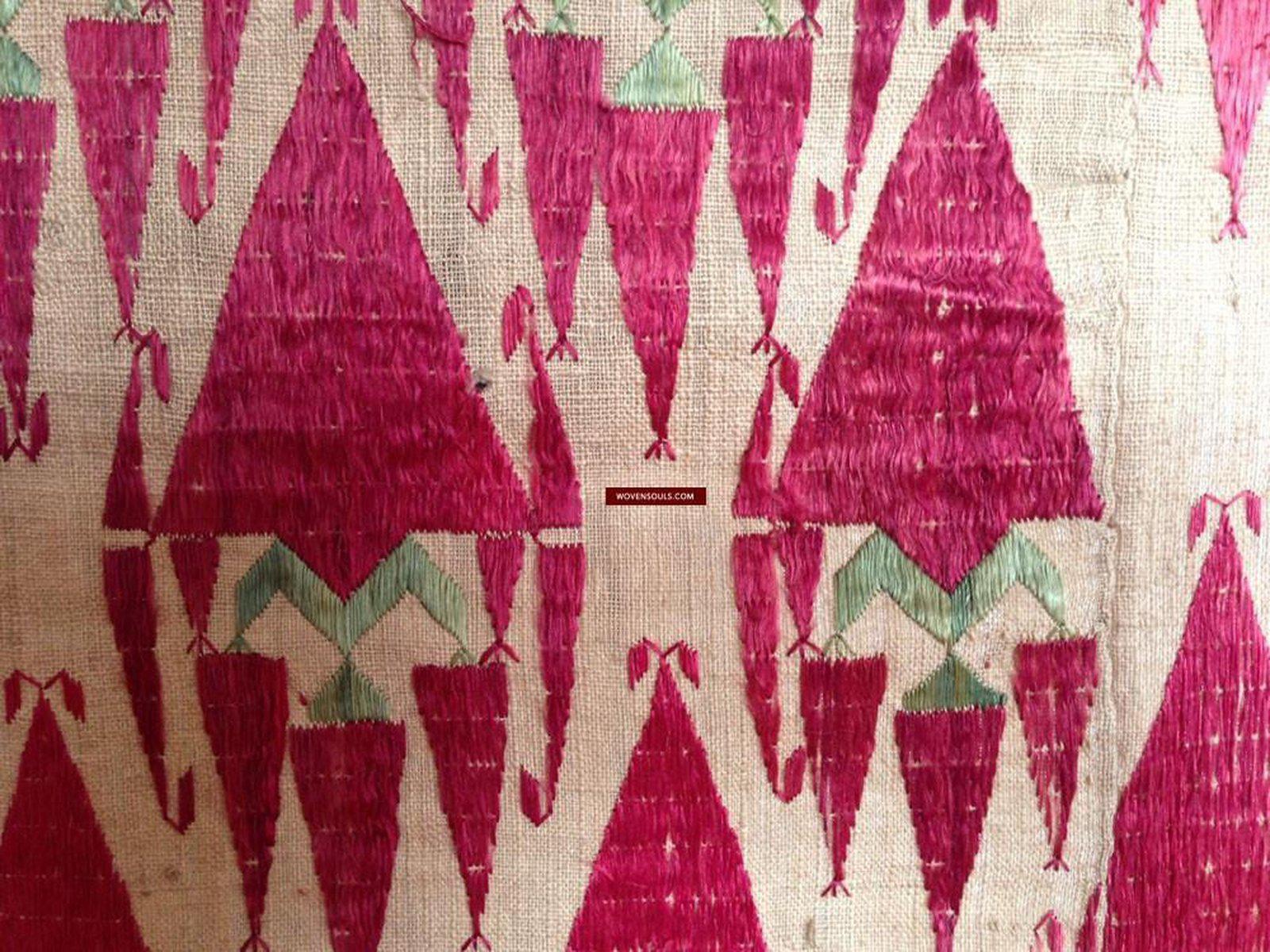 711 Rare Old KHANJAR Thirma Phulkari Embroidery Textile-WOVENSOULS-Antique-Vintage-Textiles-Art-Decor