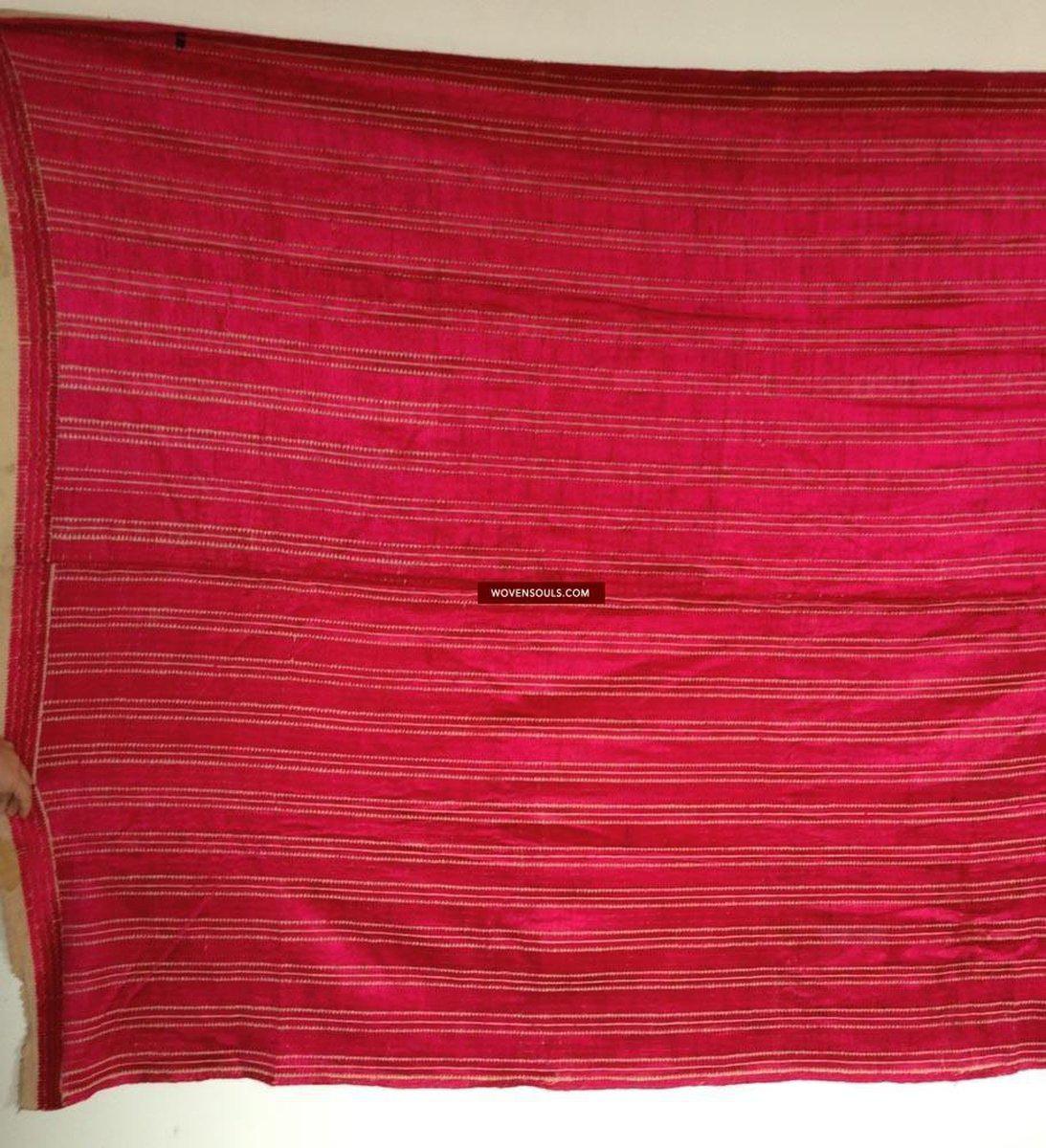 718 Pink Pin Stripes Thirma Phulkari Bagh Textile-WOVENSOULS-Antique-Vintage-Textiles-Art-Decor