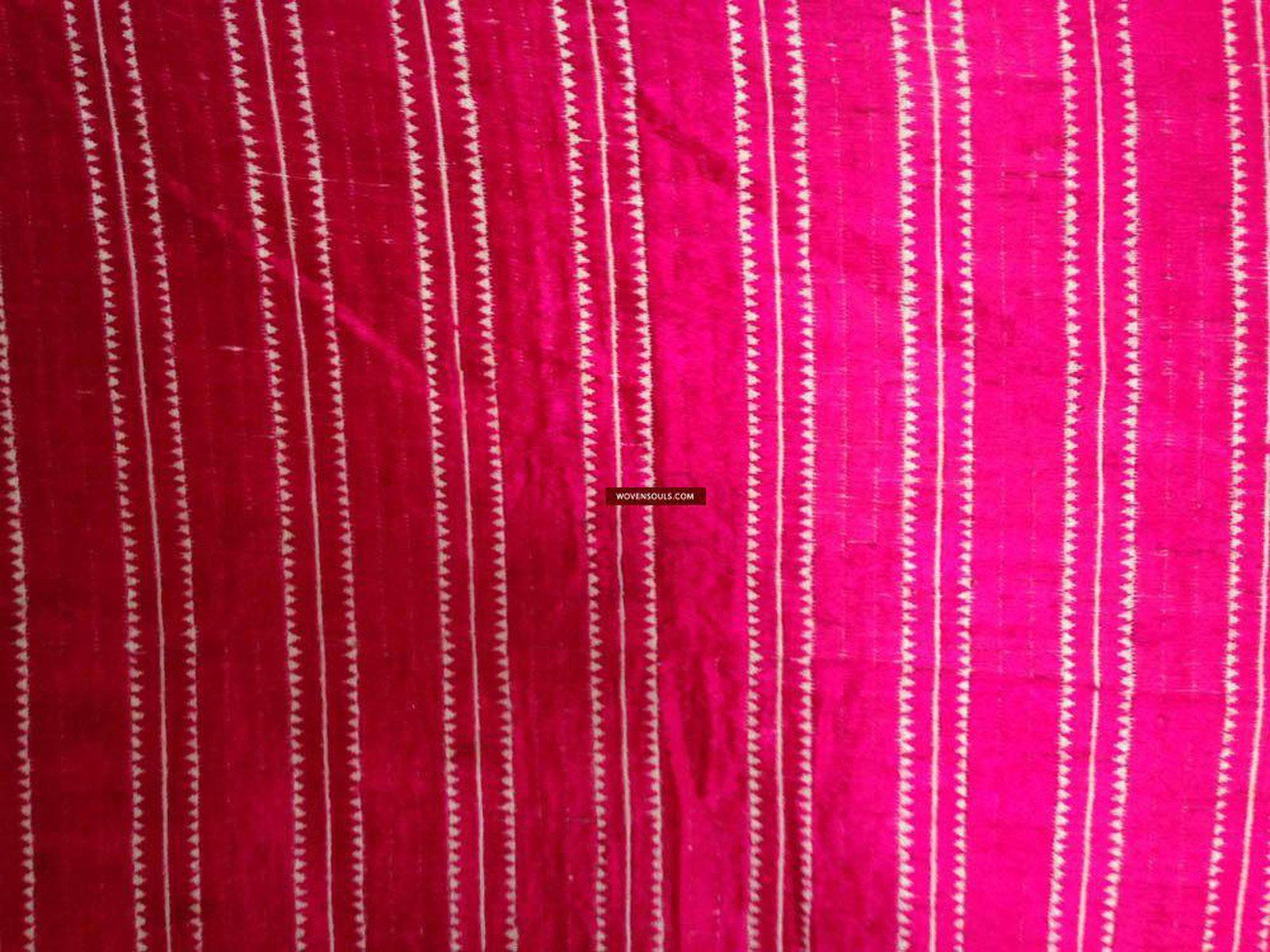 718 Pink Pin Stripes Thirma Phulkari Bagh Textile-WOVENSOULS-Antique-Vintage-Textiles-Art-Decor