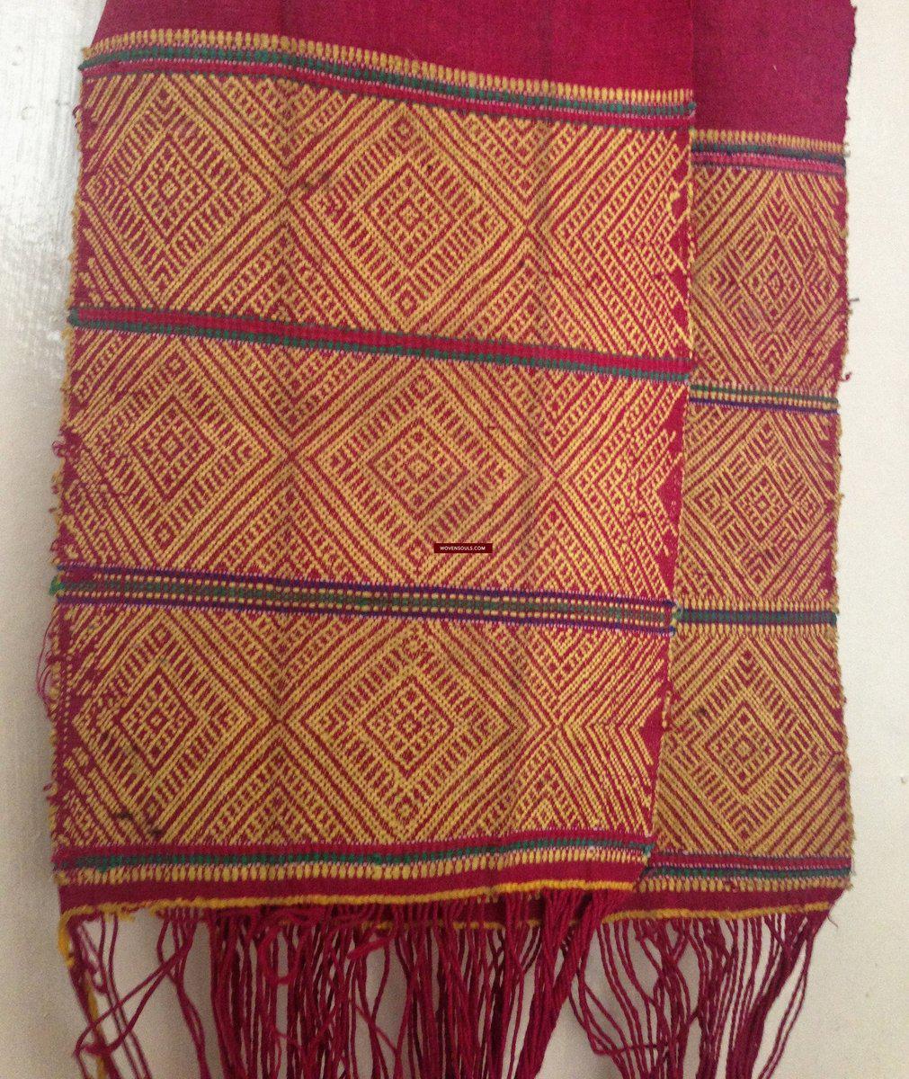 741 Antique Myanmar Aso Chin Woven Belt Textile-WOVENSOULS-Antique-Vintage-Textiles-Art-Decor