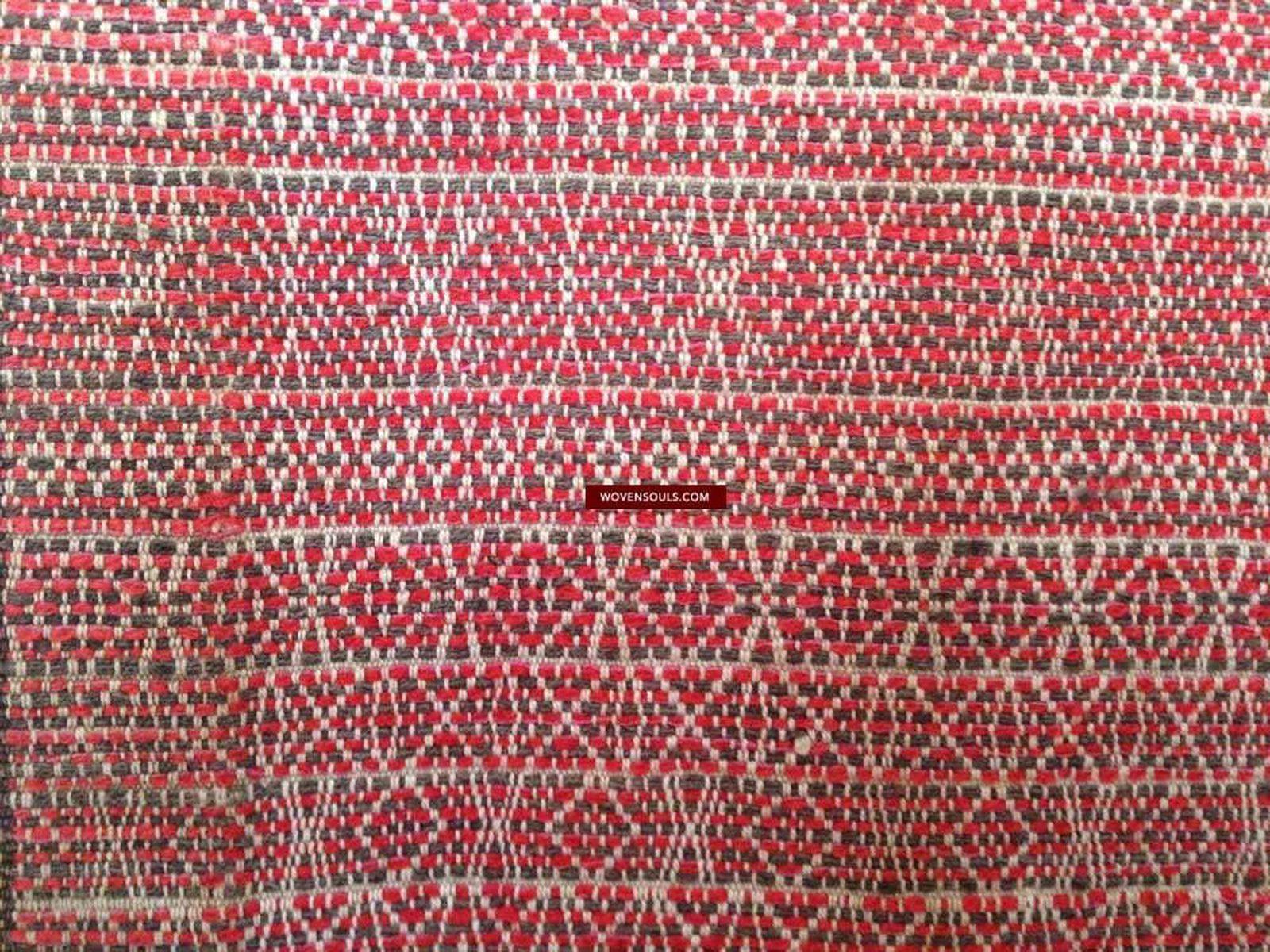 742 Antique Myanmar Arang Weaving Shawl Textile-WOVENSOULS-Antique-Vintage-Textiles-Art-Decor