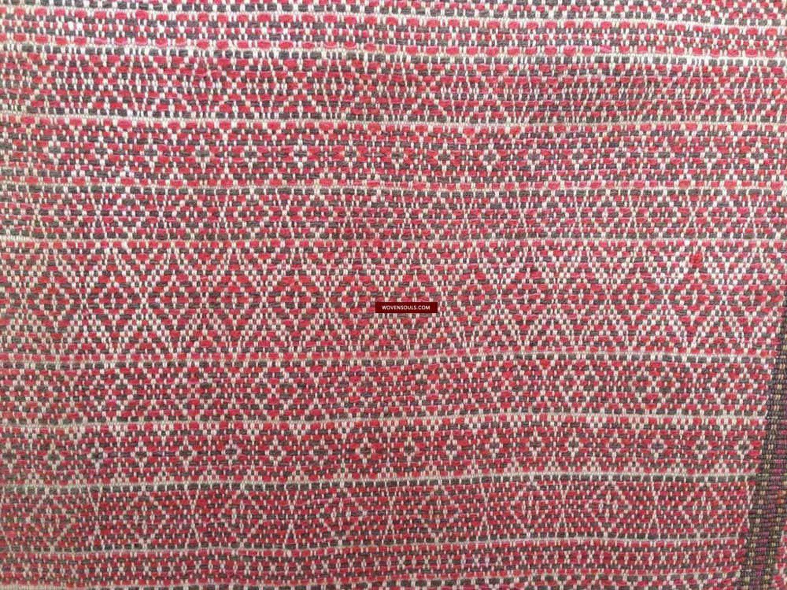 742 Antique Myanmar Arang Weaving Shawl Textile-WOVENSOULS-Antique-Vintage-Textiles-Art-Decor