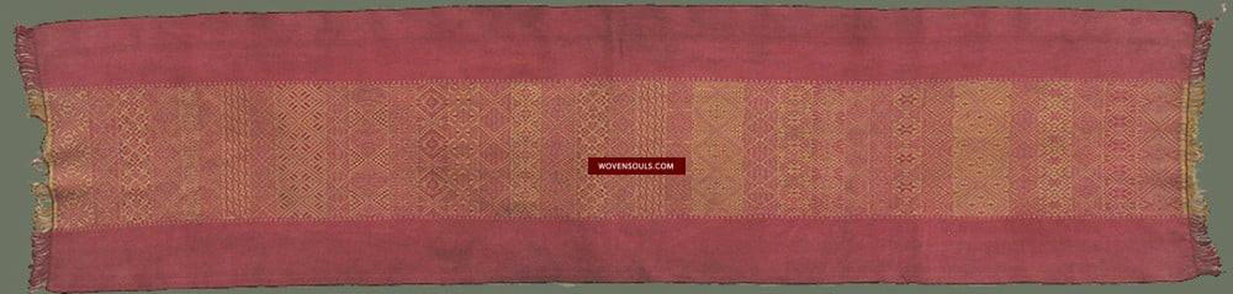 743 SOLD Superfine Antique Myanmar Khami Shawl-WOVENSOULS-Antique-Vintage-Textiles-Art-Decor