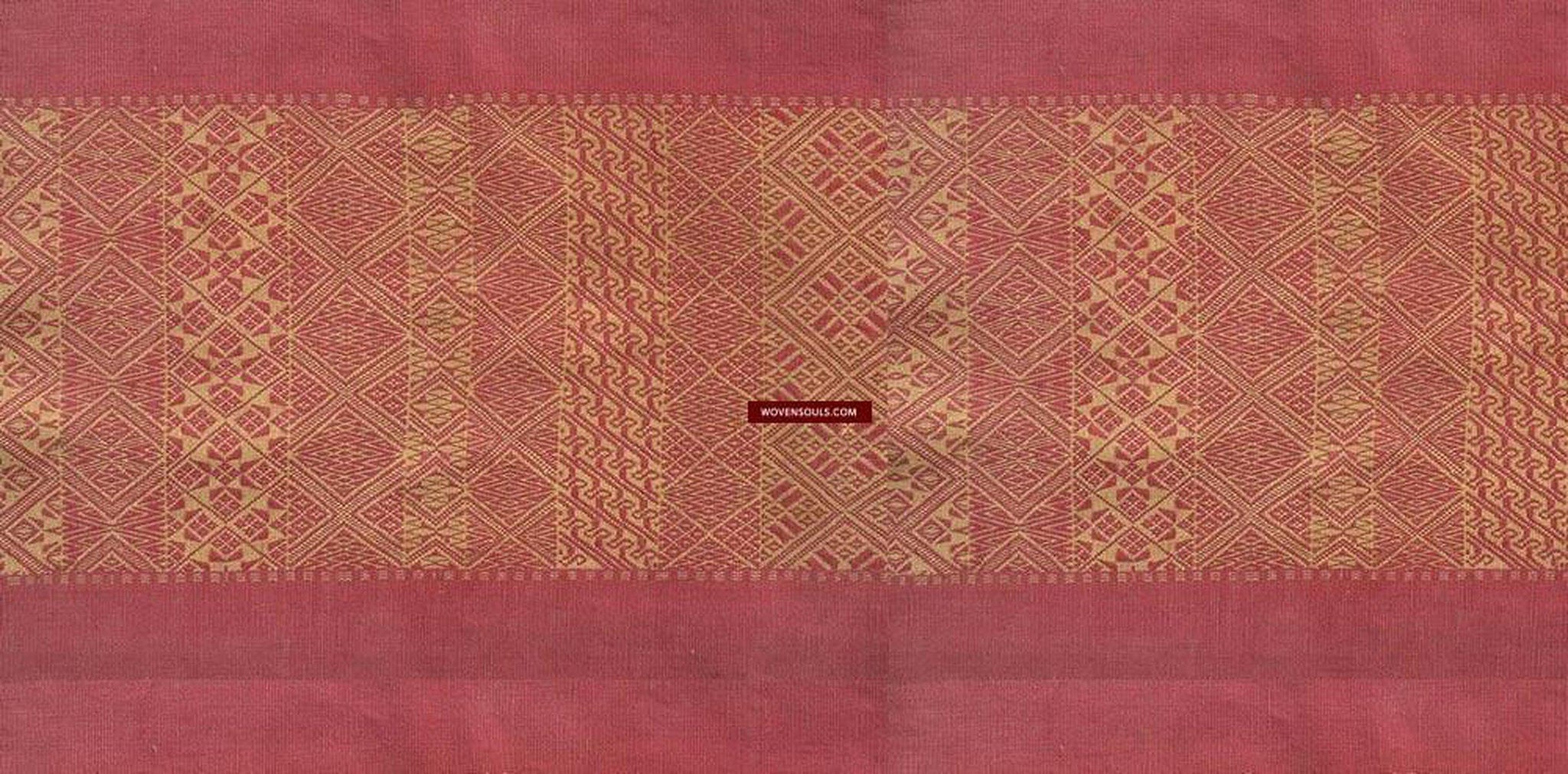 743 SOLD Superfine Antique Myanmar Khami Shawl-WOVENSOULS-Antique-Vintage-Textiles-Art-Decor
