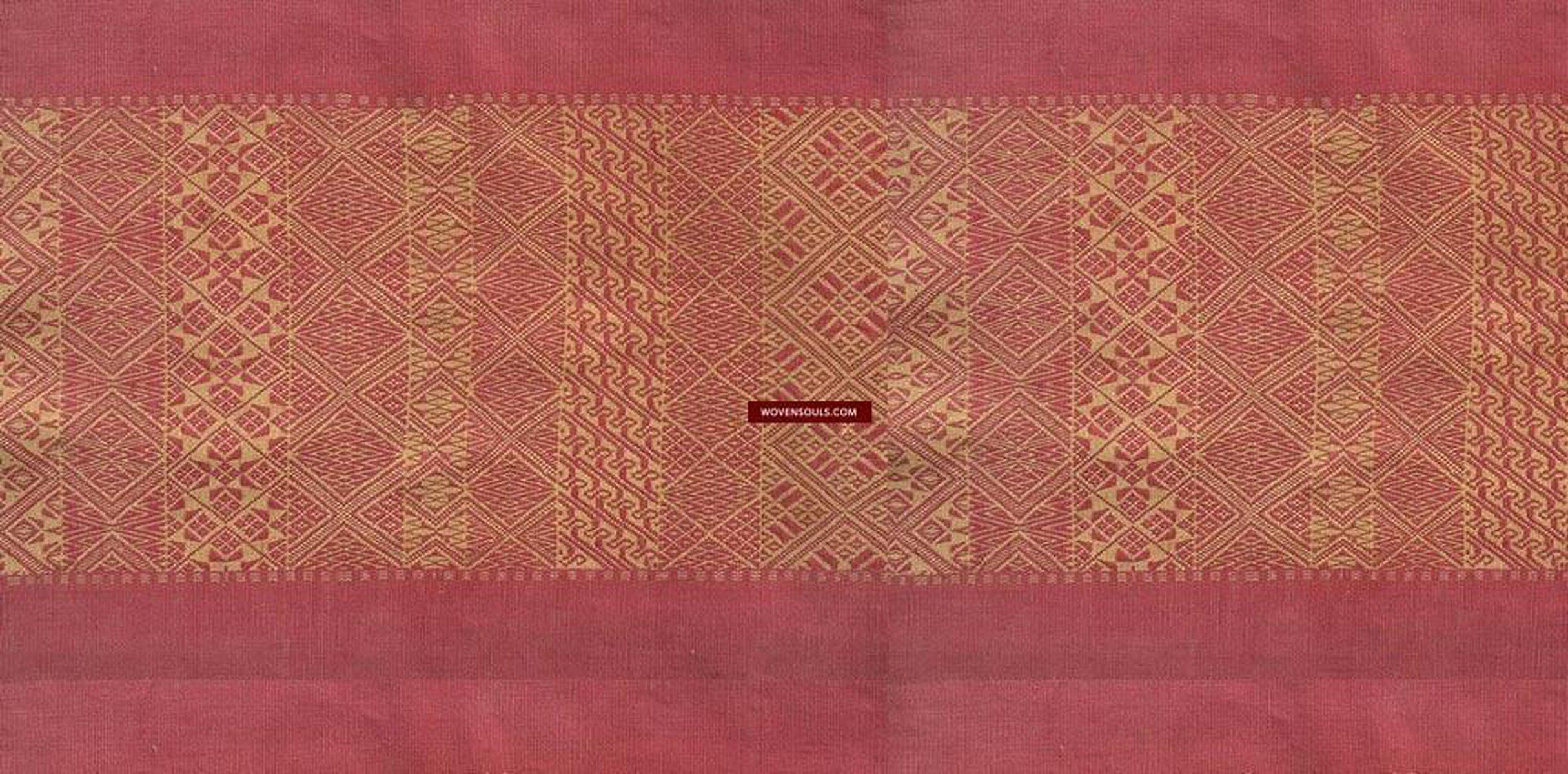 743 SOLD Superfine Antique Myanmar Khami Shawl-WOVENSOULS-Antique-Vintage-Textiles-Art-Decor