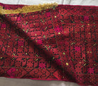 745 Antique Wedding Turban with Double Sided Palindrome Embroidery - Swat Valley Textile-WOVENSOULS-Antique-Vintage-Textiles-Art-Decor