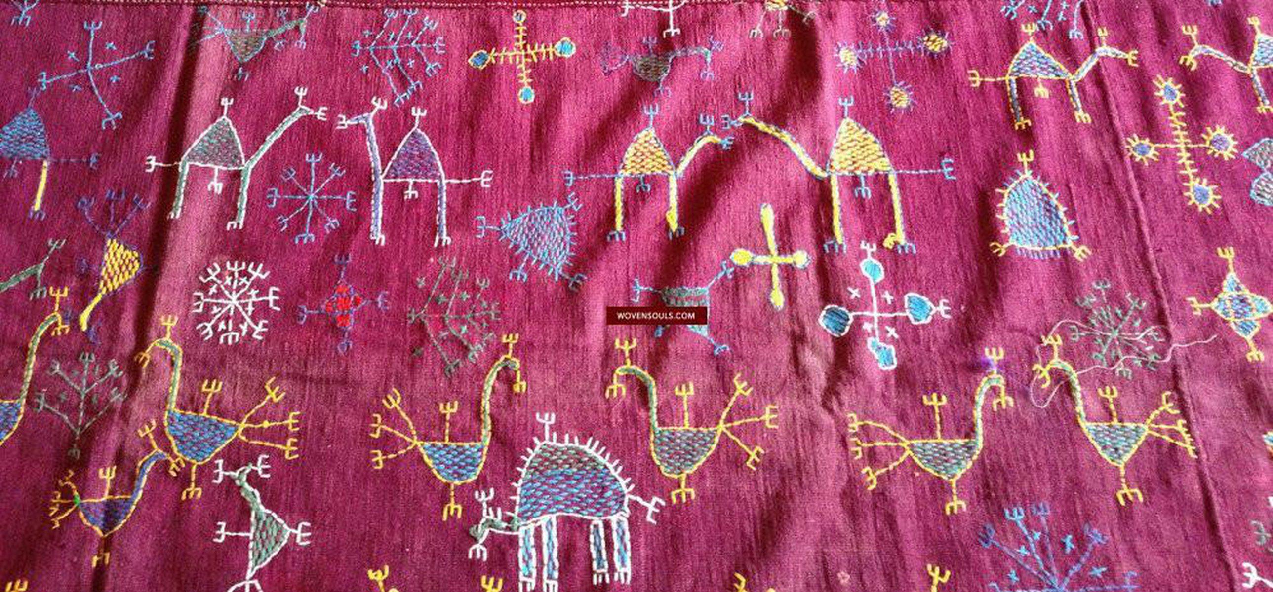 753 Shekhawati Bishnoi Shawl Rajasthan Textile Art-WOVENSOULS-Antique-Vintage-Textiles-Art-Decor