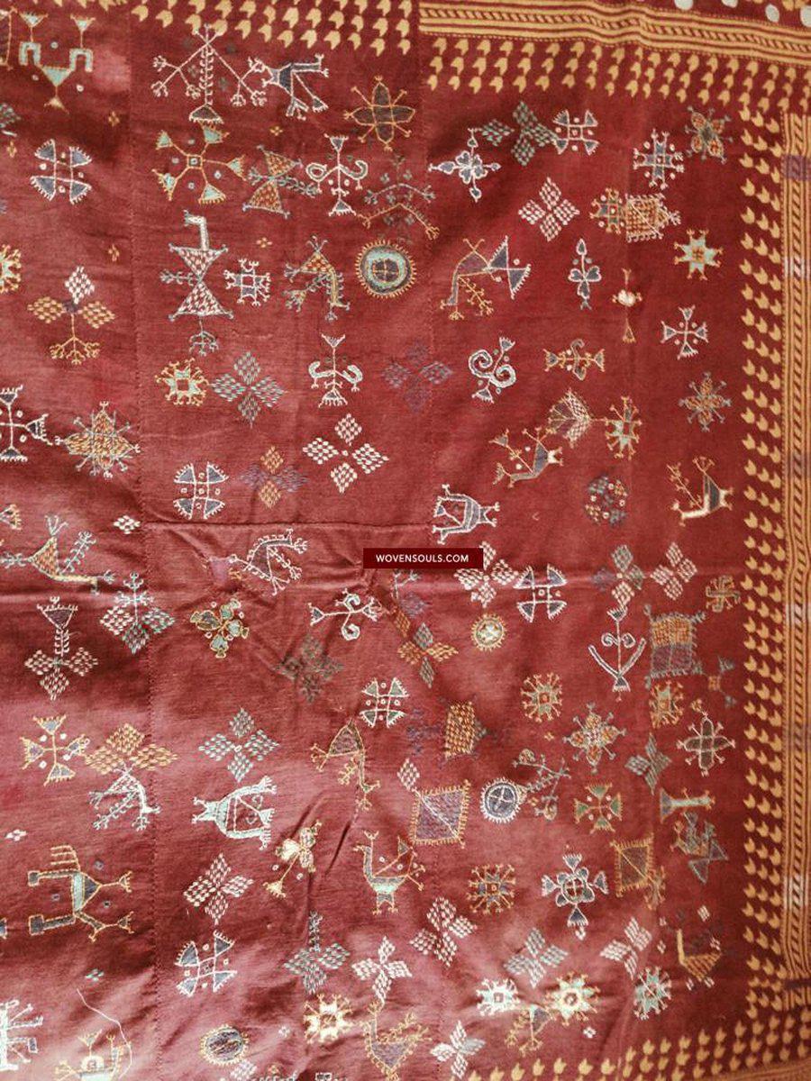 754 Shekhawati Bishnoi Shawl Rajasthan Textile Art-WOVENSOULS-Antique-Vintage-Textiles-Art-Decor