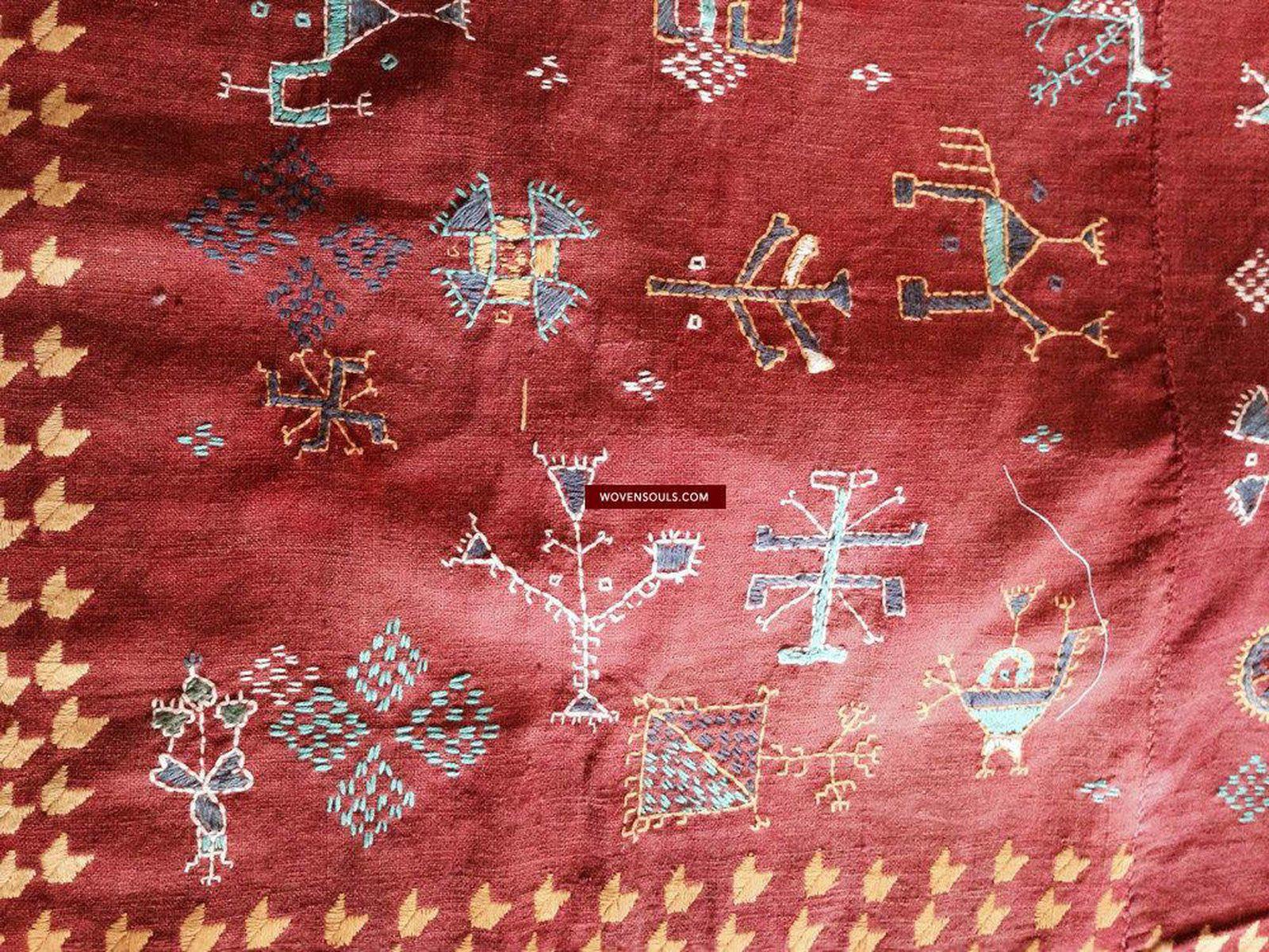 754 Shekhawati Bishnoi Shawl Rajasthan Textile Art-WOVENSOULS-Antique-Vintage-Textiles-Art-Decor