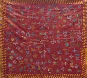 754 Shekhawati Bishnoi Shawl Rajasthan Textile Art-WOVENSOULS-Antique-Vintage-Textiles-Art-Decor