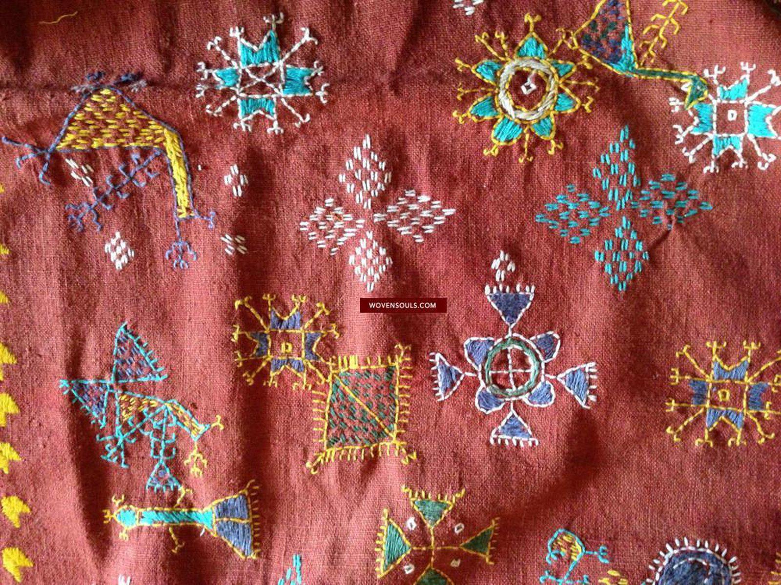 754 Shekhawati Bishnoi Shawl Rajasthan Textile Art-WOVENSOULS-Antique-Vintage-Textiles-Art-Decor