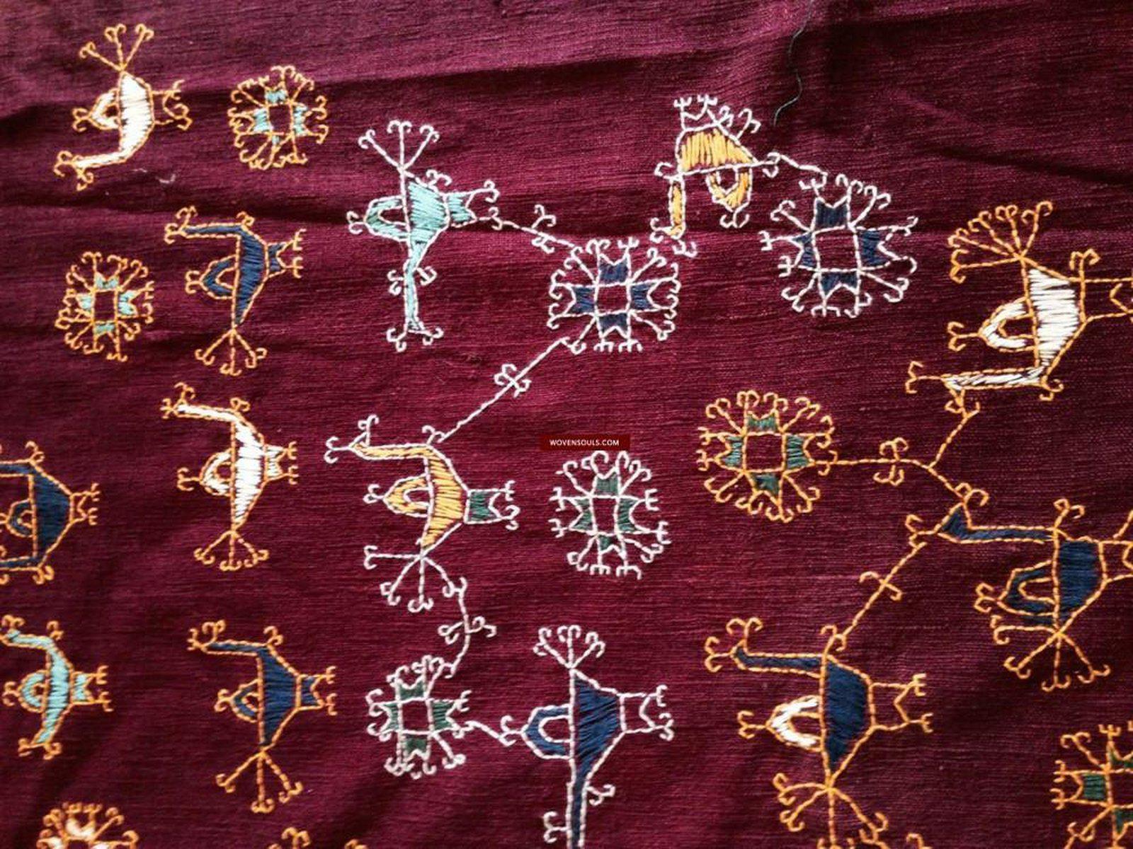 755 Shekhawati Bishnoi Shawl Rajasthan Textile Art-WOVENSOULS-Antique-Vintage-Textiles-Art-Decor