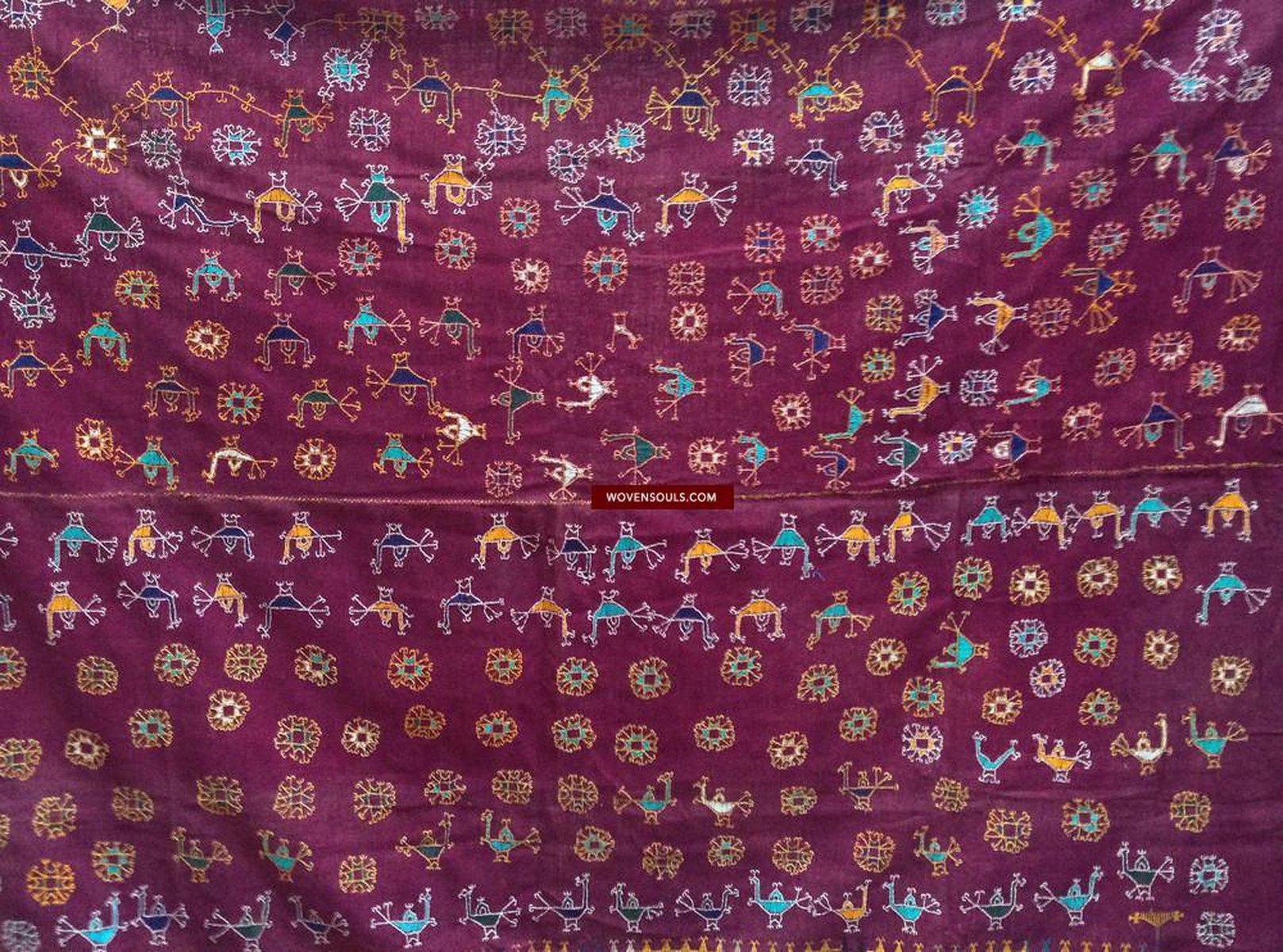 755 Shekhawati Bishnoi Shawl Rajasthan Textile Art-WOVENSOULS-Antique-Vintage-Textiles-Art-Decor