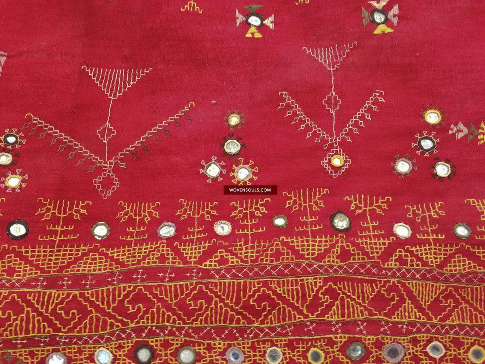 756 Shekhawati Bishnoi Shawl Rajasthan Textile Art-WOVENSOULS-Antique-Vintage-Textiles-Art-Decor