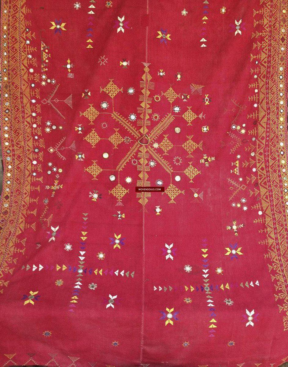 756 Shekhawati Bishnoi Shawl Rajasthan Textile Art-WOVENSOULS-Antique-Vintage-Textiles-Art-Decor