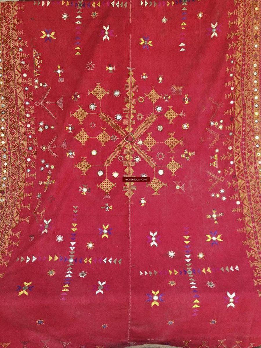 756 Shekhawati Bishnoi Shawl Rajasthan Textile Art-WOVENSOULS-Antique-Vintage-Textiles-Art-Decor