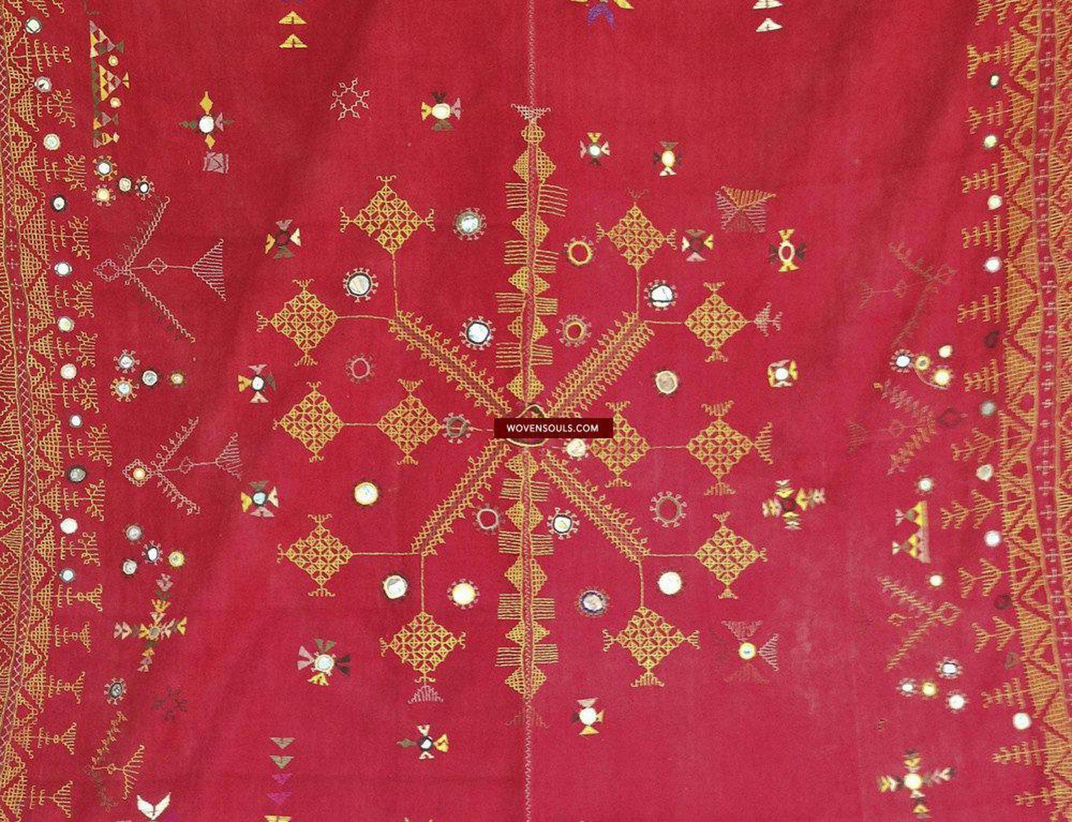 756 Shekhawati Bishnoi Shawl Rajasthan Textile Art-WOVENSOULS-Antique-Vintage-Textiles-Art-Decor